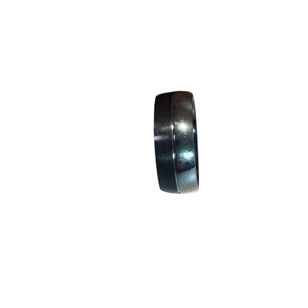 Sleek Black and Silver Tone Ring stainless steel two-tone wedding band